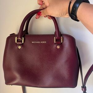 Michael Kors Deep Red Leather Satchel